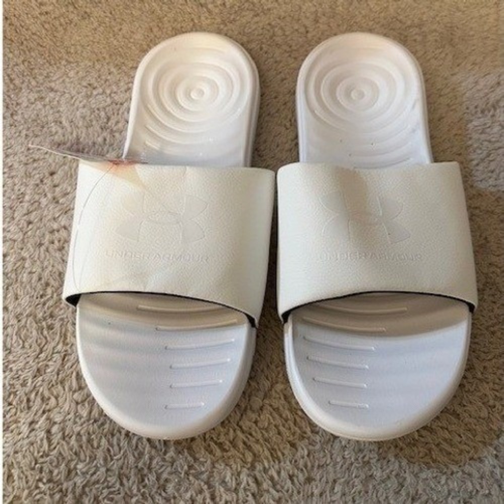 Under Armour Ansa Fix SL Womens Slide Sandals White 3023772-101 Size 10 NEW